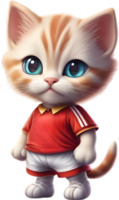 ai gerado uma fofa gatinho dentro futebol uniforme png