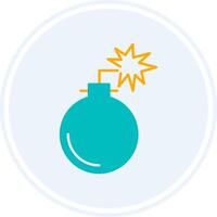 Bomb Glyph Two Colour Circle Icon vector