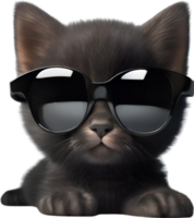 ai generado un linda negro gatito vistiendo lentes png