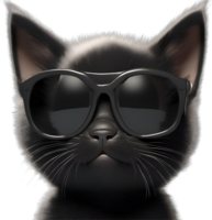 ai generado un linda negro gatito vistiendo lentes png