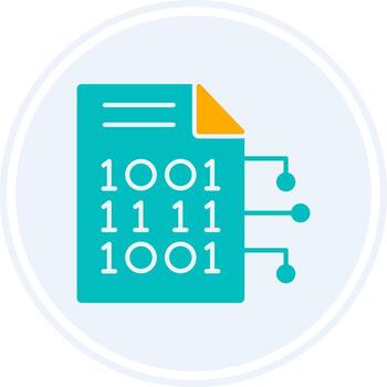 Encryption Data Glyph Two Colour Circle Icon vector