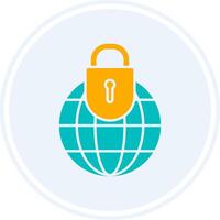 Global Security Glyph Two Colour Circle Icon vector