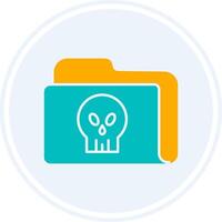 Folder Glyph Two Colour Circle Icon vector