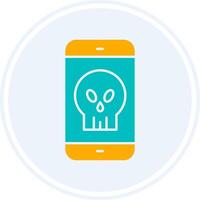 Smartphone Glyph Two Colour Circle Icon vector