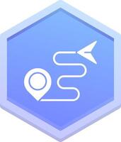 Route Polygon Icon vector