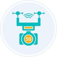 Smart Drone Glyph Two Colour Circle Icon vector