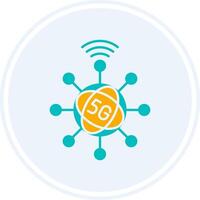 Connection Glyph Two Colour Circle Icon vector