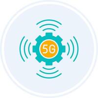 5G Glyph Two Colour Circle Icon vector