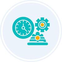 Working Hours Glyph Two Colour Circle Icon vector