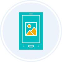 Tablet Glyph Two Colour Circle Icon vector
