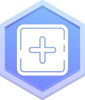 Plus Polygon Icon vector