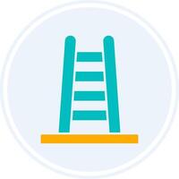 Step Ladder Glyph Two Colour Circle Icon vector