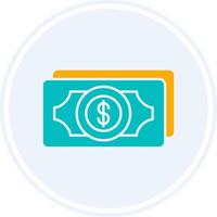 Salary Glyph Two Colour Circle Icon vector