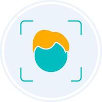 Face Scan Glyph Two Colour Circle Icon vector