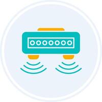 Motion Sensor Glyph Two Colour Circle Icon vector