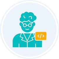 Programmer Glyph Two Colour Circle Icon vector