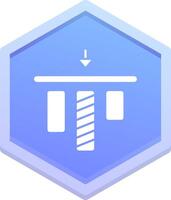 Top alignment Polygon Icon vector