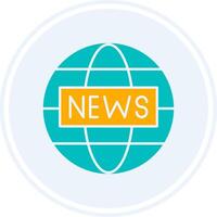 News Report Glyph Two Colour Circle Icon vector