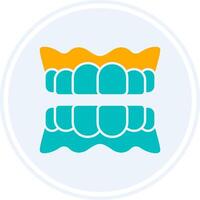 Denture Glyph Two Colour Circle Icon vector