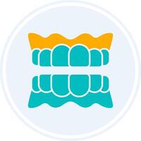 Denture Glyph Two Colour Circle Icon vector