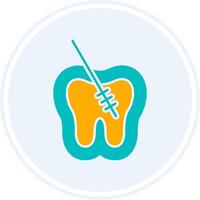 Root Canal Glyph Two Colour Circle Icon vector