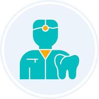 Dentist Glyph Two Colour Circle Icon vector