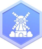 Windmill Polygon Icon vector