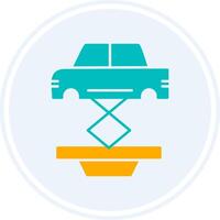 Car Repair Glyph Two Colour Circle Icon vector