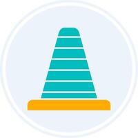Traffic Cone Glyph Two Colour Circle Icon vector