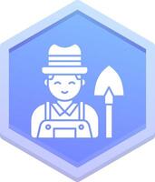 Farmer Polygon Icon vector