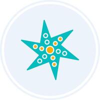 Starfish Glyph Two Colour Circle Icon vector