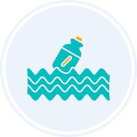 Message In A Bottle Glyph Two Colour Circle Icon vector