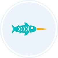 Narwhal Glyph Two Colour Circle Icon vector