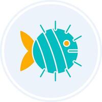 Fish Glyph Two Colour Circle Icon vector