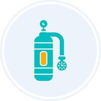 Oxygen Tank Glyph Two Colour Circle Icon vector