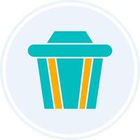 Recycle Bin Glyph Two Colour Circle Icon vector