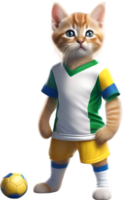 AI generated A cute kitten in soccer uniform png