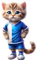 ai generado un linda gatito en fútbol uniforme png