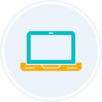 Laptop Computer Glyph Two Colour Circle Icon vector