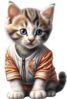 AI generated A cute kitten in soccer uniform png