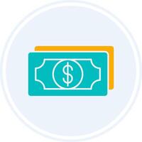 Money Glyph Two Colour Circle Icon vector