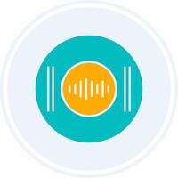 Recording Glyph Two Colour Circle Icon vector