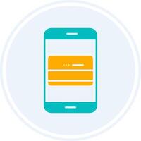 Mobile Banking Glyph Two Colour Circle Icon vector