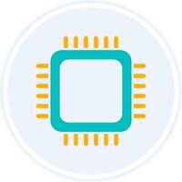 CPU Glyph Two Colour Circle Icon vector