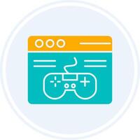 Videogame Glyph Two Colour Circle Icon vector