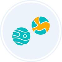 Planets Glyph Two Colour Circle Icon vector