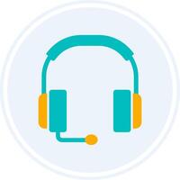 Headphones Glyph Two Colour Circle Icon vector