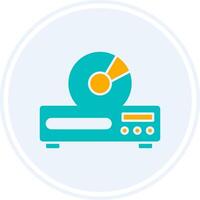 Dvd Player Glyph Two Colour Circle Icon vector