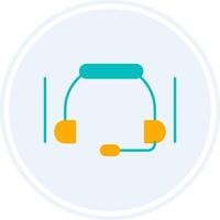 Headset Glyph Two Colour Circle Icon vector