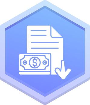Decrease Polygon Icon vector